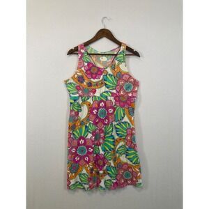 SPUNK WEAR Women's Tank Dress Floral Print Sleeveless Mini Made in USA